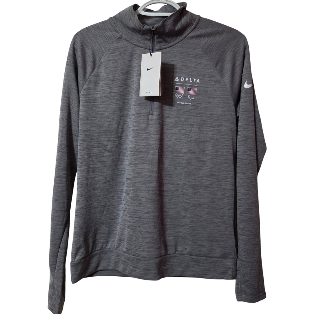 Nike Mens Small Pacer Half Zip Gray Team USA Delta Olympics Pullover W53966